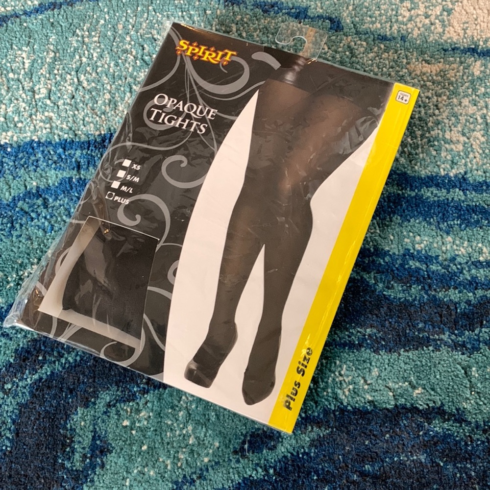 Black, Opaque Tights, Plus Size - Picture 1 of 3